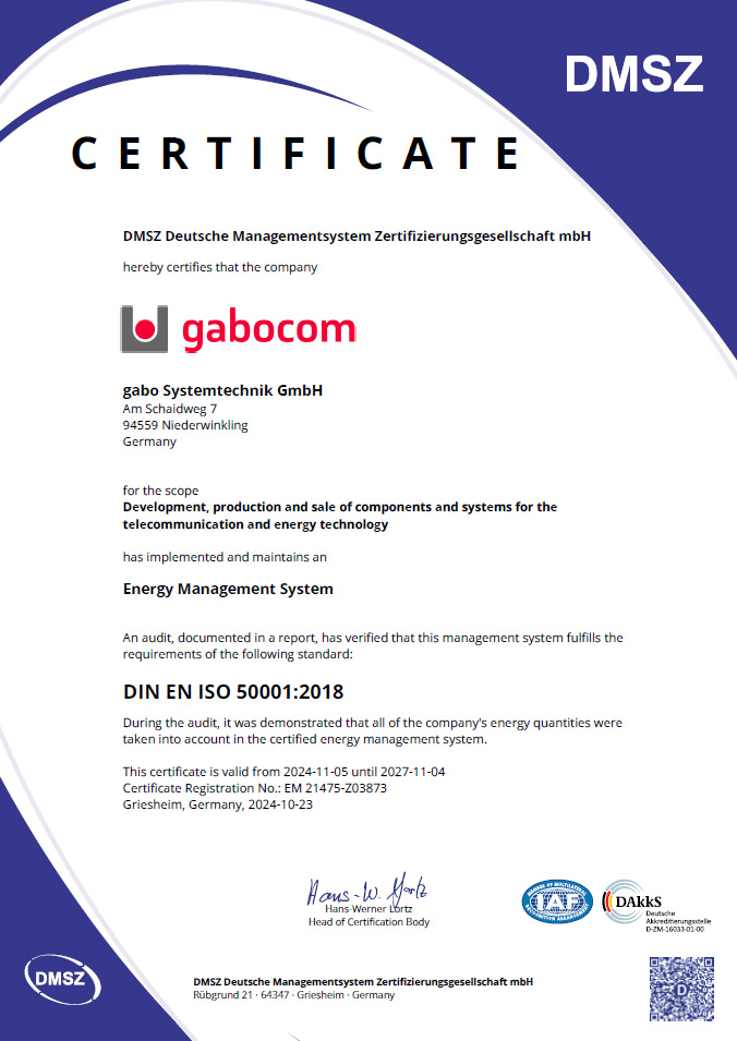 DIN EN ISO 50001:2018 Energy Management System